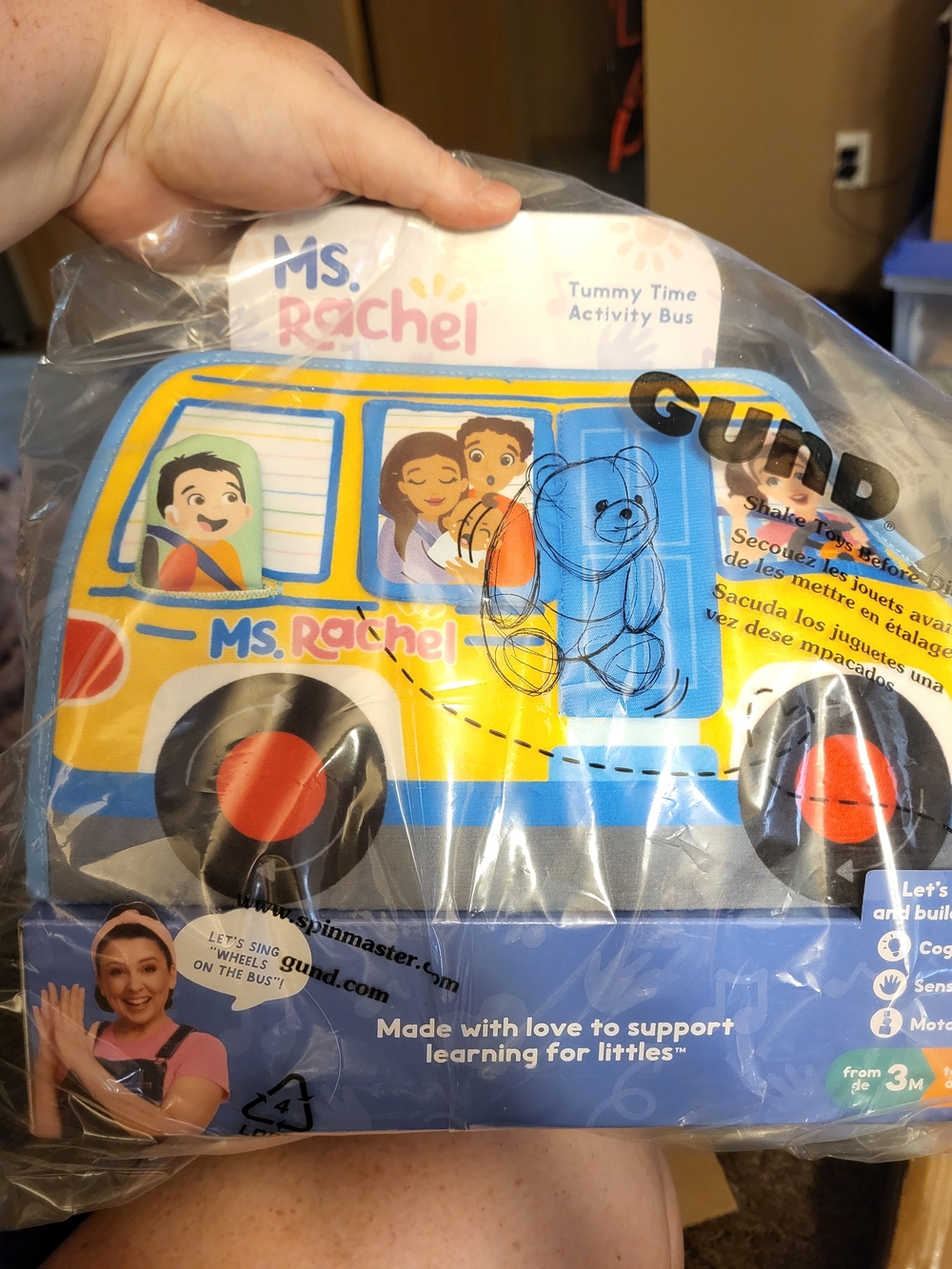 Rachel Ms. Rachel Yellow and Blue Tummy Time Activity Bus